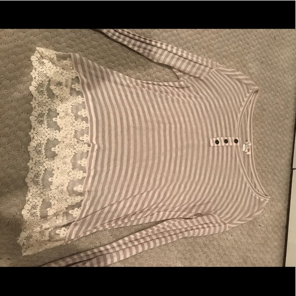 long sleeve shirt lace bottom